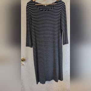 TravelSmith Dress Medium Striped Blue & Gray